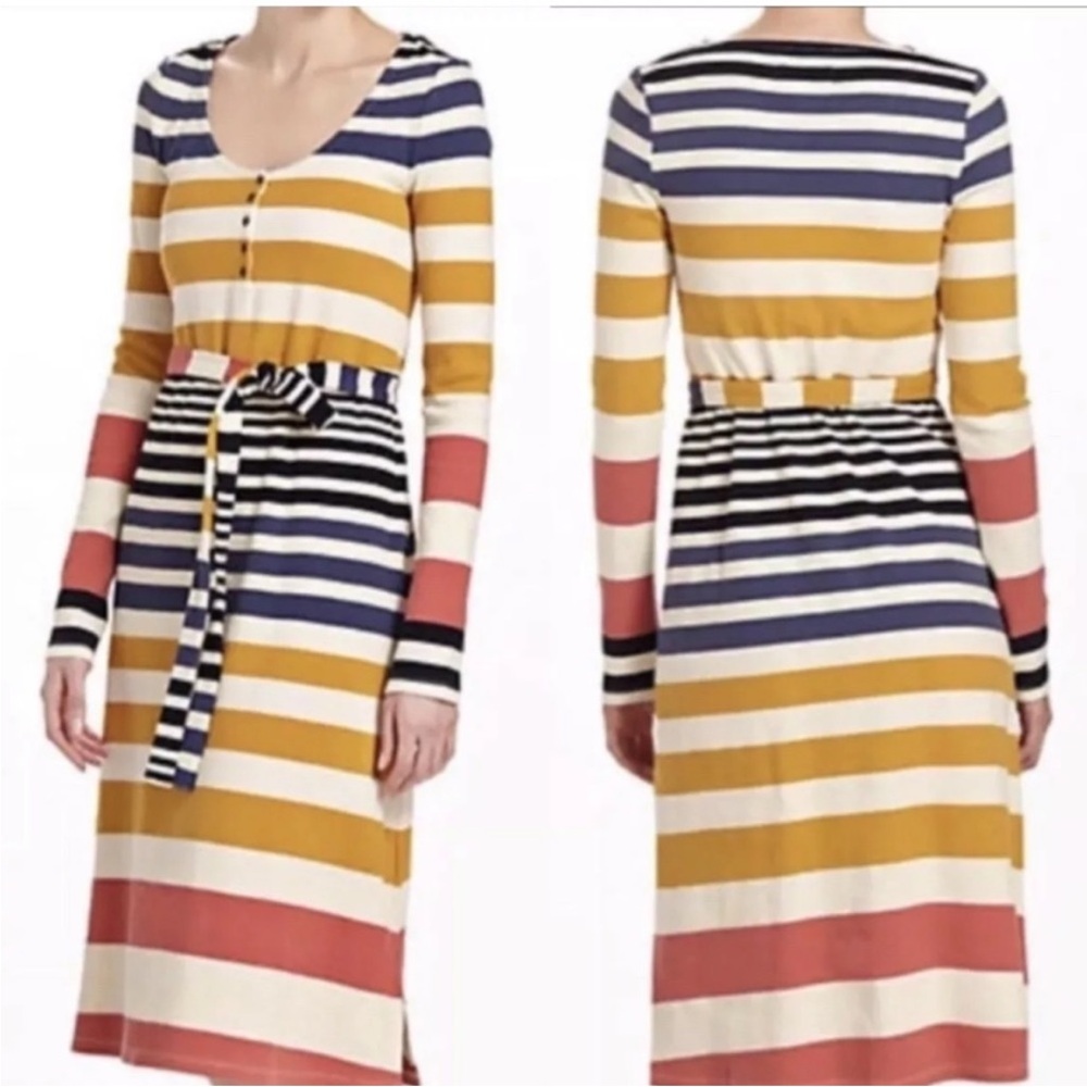 Anthropologie Saturday Sunday Riley Striped Dress Long Sleeve Women’s Small